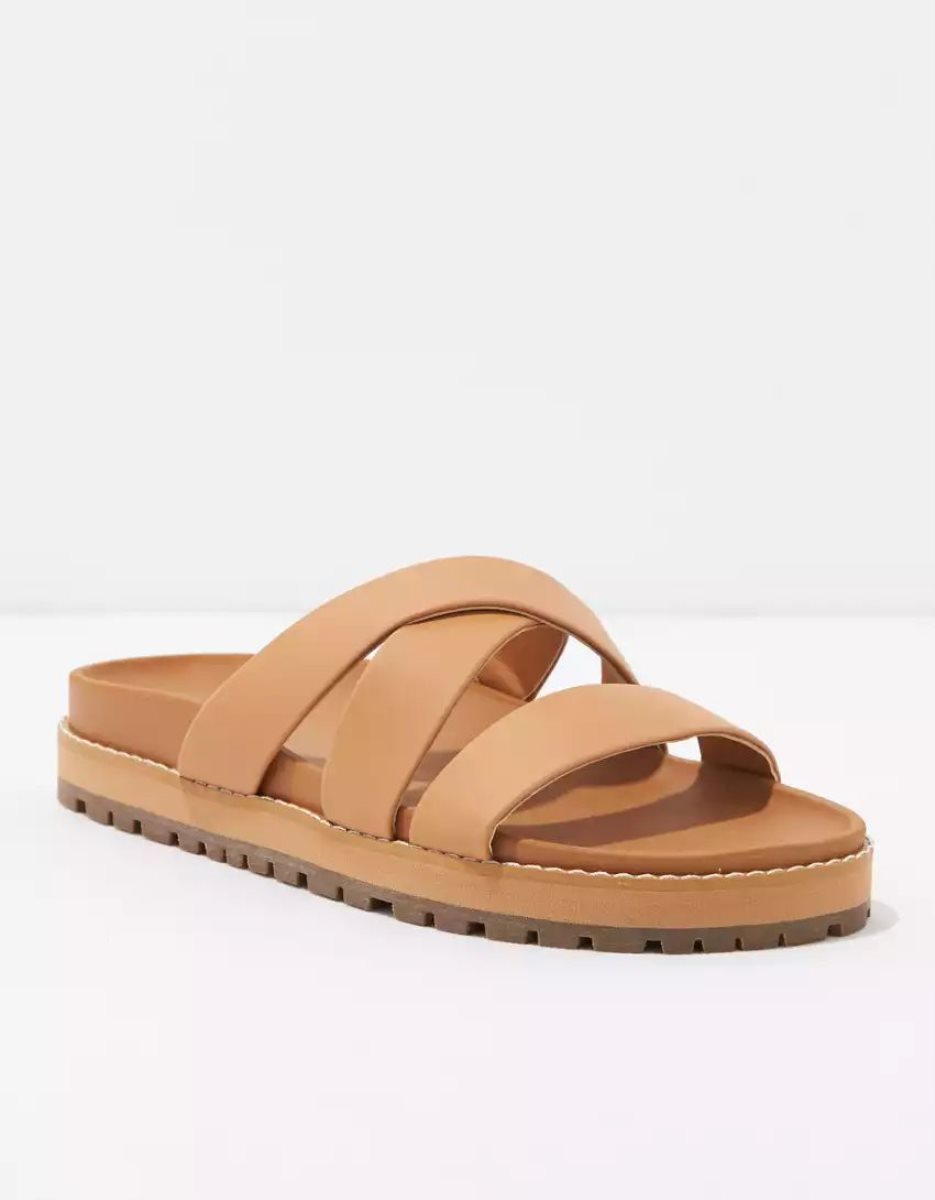 Sandales American Eagle AE Lanières Chunky Claquette Beige Kaki Femme | GBZ-45503439